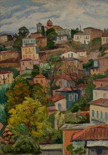 Daulia, General View — Oil painting, Canvas, 50.00×70.00cm — Theodoros Markellos